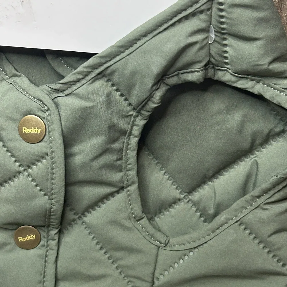 REDDY Olive Green Quilted Dog Vest Medium New
